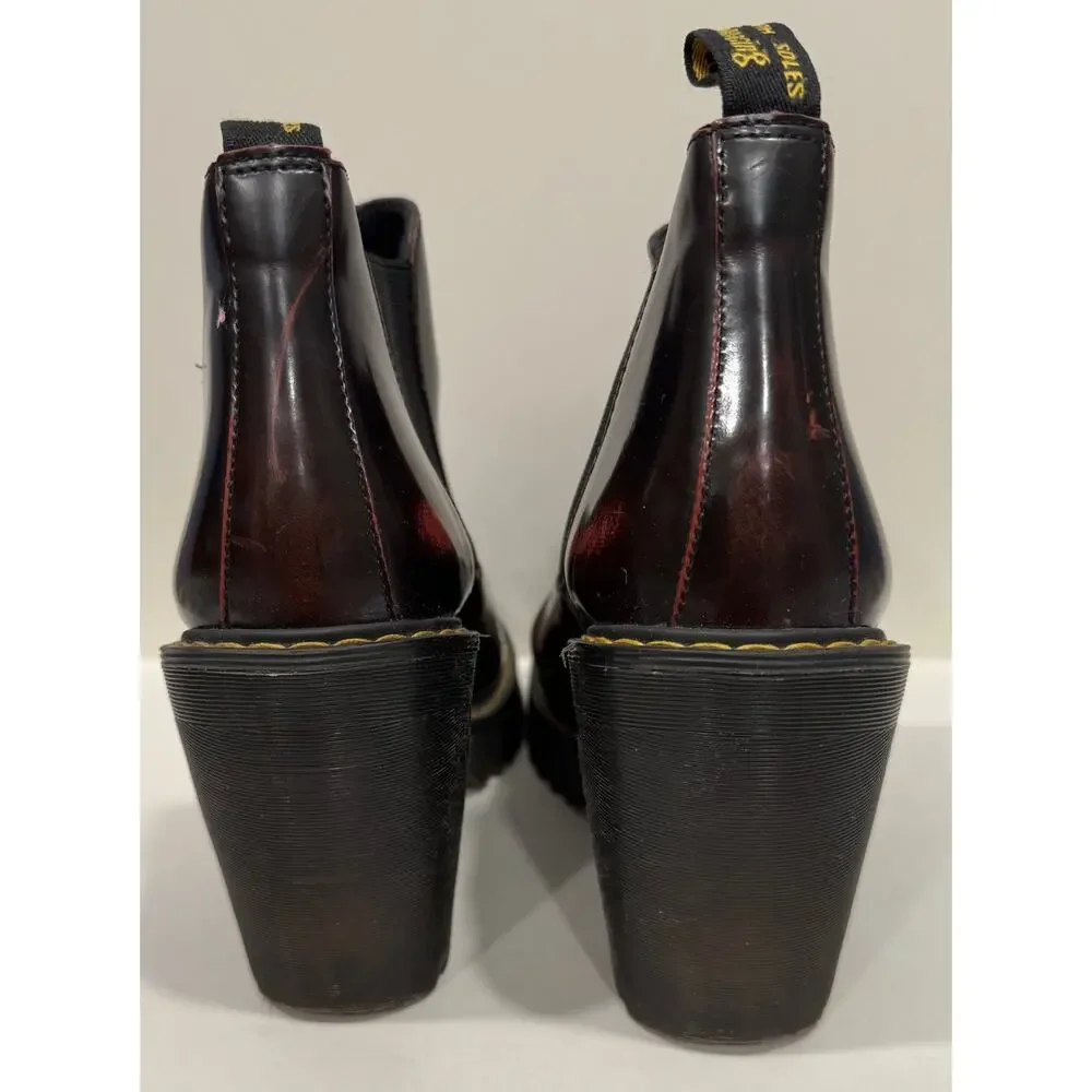 DR. MARTENS Hurston Arcadia Leather Heeled Chelsea Boots Y2K Chukka W7 - Picture 6 of 8